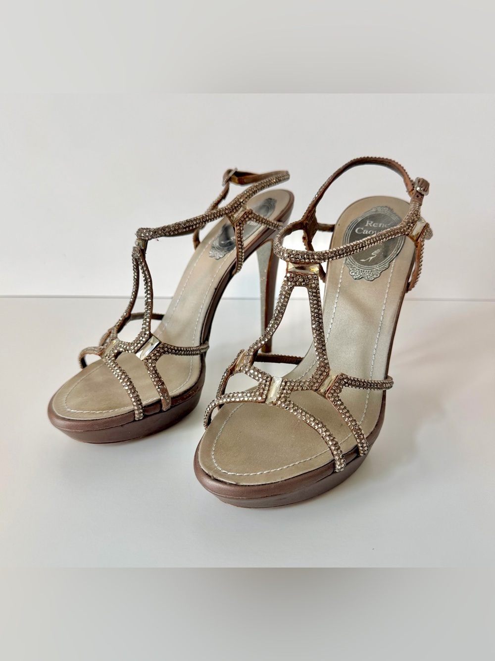 René Caovilla Crystal Embellished Heels – 36.5 / US 6.5